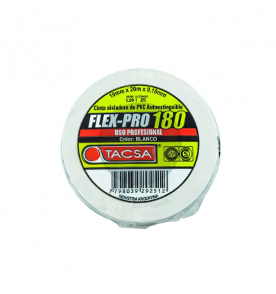 Cinta Aisladora Pvc Autoext.flex Pro 19 X10 Blanca