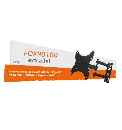 FOX90100- SPV40- SOPORTE ARTICULADO BRAZO DOBLE LED/LCD DE 14" A 70" -VESA- SOPORTA 30 KG