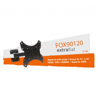 FOX90120- SPV41- SOPORTE ARTICULADO BRAZO SIMPLE DE 14" A 42" -VESA- SOPORTA 30 KG
